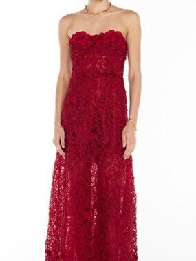 Never worn! Red Women's Red Lace Gorgeous Dress Manning Cartell XS